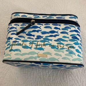 Kate spade 4 piece set, infinity makeup bag,scarf, wallet, and small makeup bag